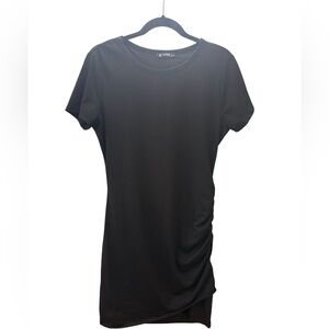 BTFBM Short Sleeve Ruched Stretchy Bodycon Balck Mini Dress